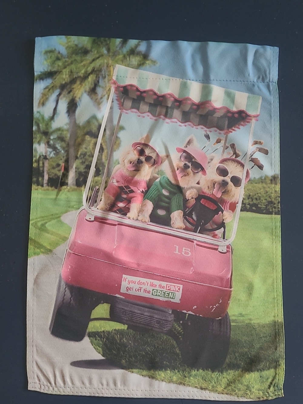 Golf Garden Flag Dog Theme 18 X 12